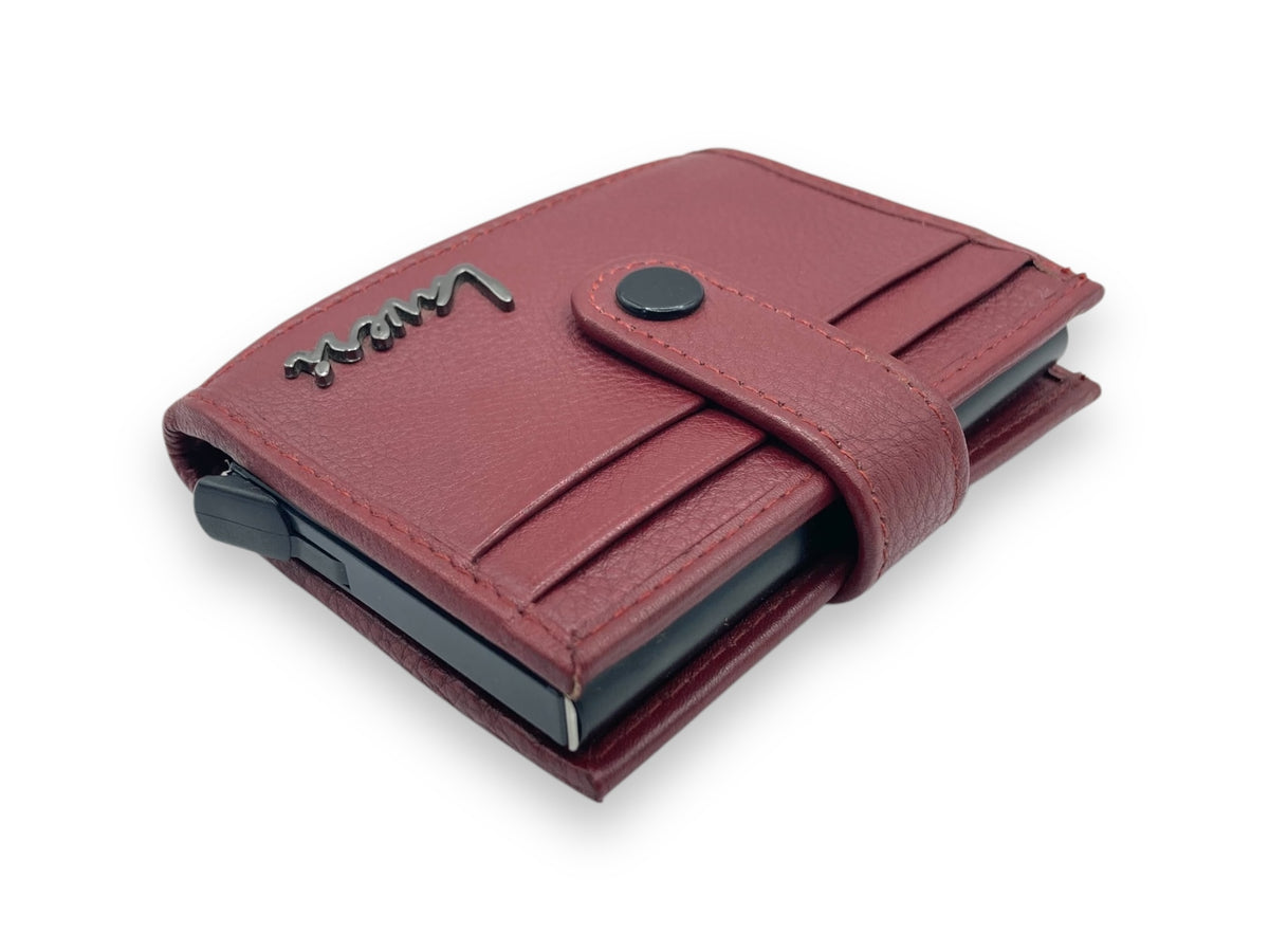 Smart Pop-Up Metallic Card Holder Bi-Fold Wallet in Leather # 4029C.Box