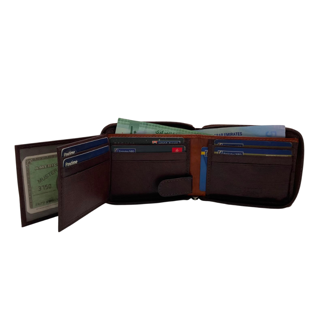Fullzip leather mens Wallet #1426Z