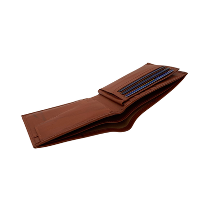 Mens Genuine Leather Mens wallet Leather Lined Bi fold Wallet For Men # 797FC