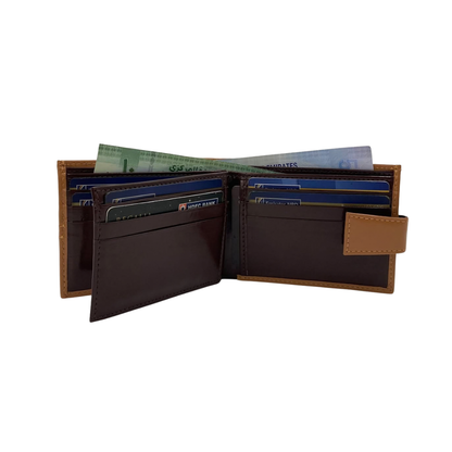 Classic Men's Waterproof Bifold Leather Wallet with Flip ID Window #1728L (C.L.)