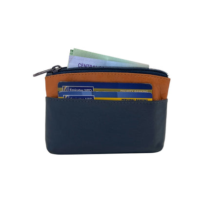 Slim Travel Top Zipper Cards, Cash, Coins & Key Wallet RFID # 1372