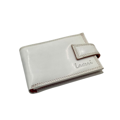 Men's Waterproof Bifold Leather Wallet with ID Window & Card Slots (White & Red Edition) #1020AL [PLAIN]