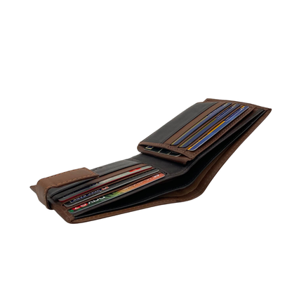 Mens Genuine Leather Mens wallet Leather Lined Bi fold Wallet For Men # 1326L