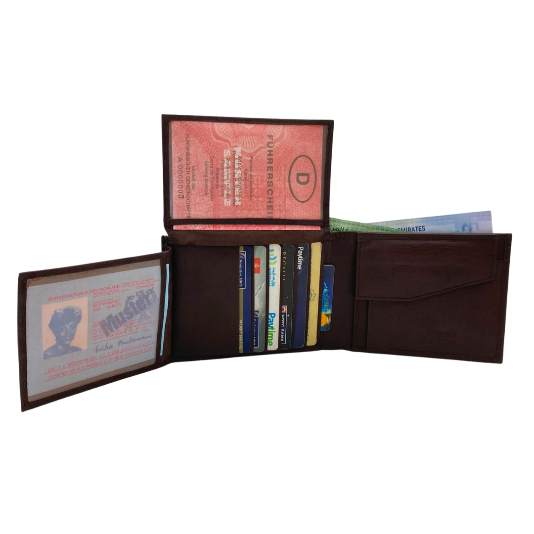 Antq, Smooth Leather Wallet With Inside Leather Lining # 1886C