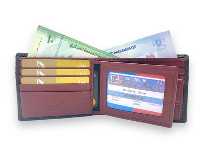 VIP - RFID Card & Coin Wallet, Mens Bifold Wallet, Inside Zip # 4094CP