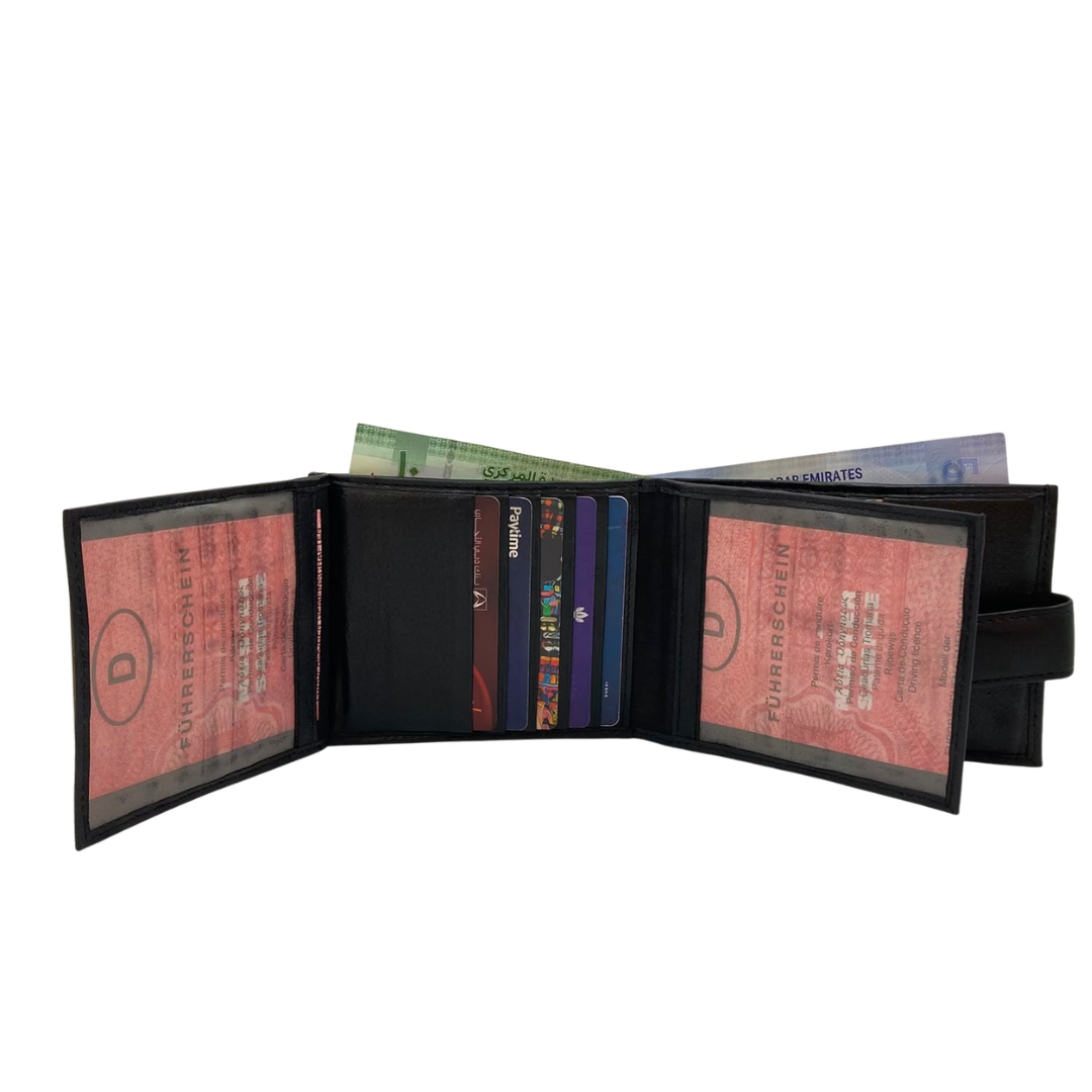 Antq, Smooth Leather Wallet With Inside Leather Lining # 1888L