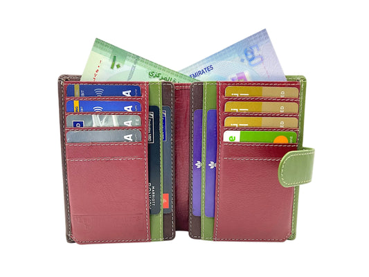 Women's Multi-Color Leather Wallet # JD4140