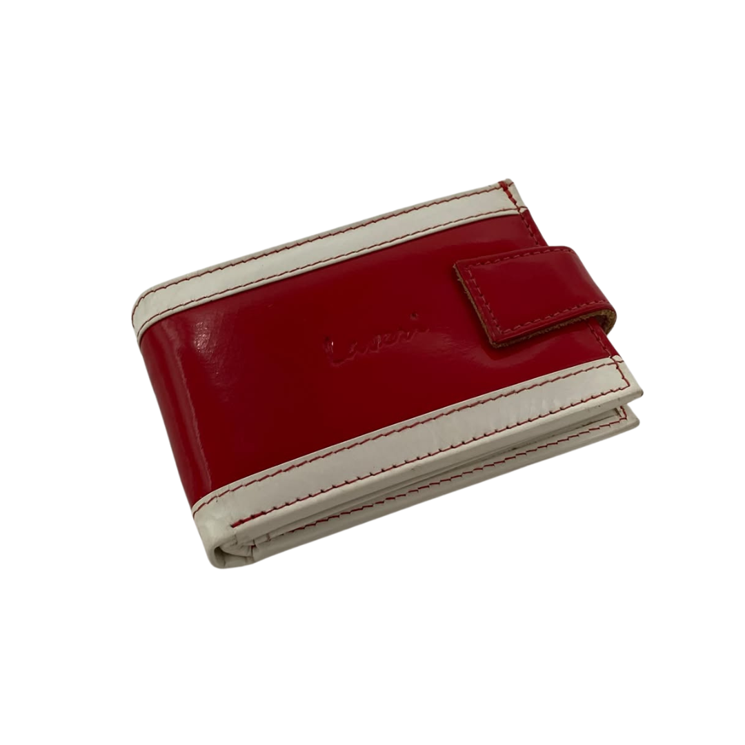 Men's Waterproof Bifold Leather Wallet with ID Window & Card Slots (White & Red Edition) #1020AL [PATTI]