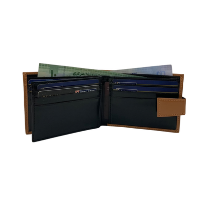 Classic Men's Waterproof Bifold Leather Wallet with Flip ID Window #1728L