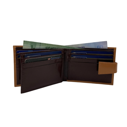 Classic Men's Waterproof Bifold Leather Wallet with Flip ID Window #1728L