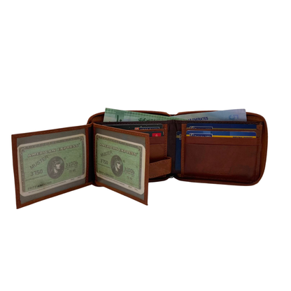 Fullzip leather mens Wallet #1426Z