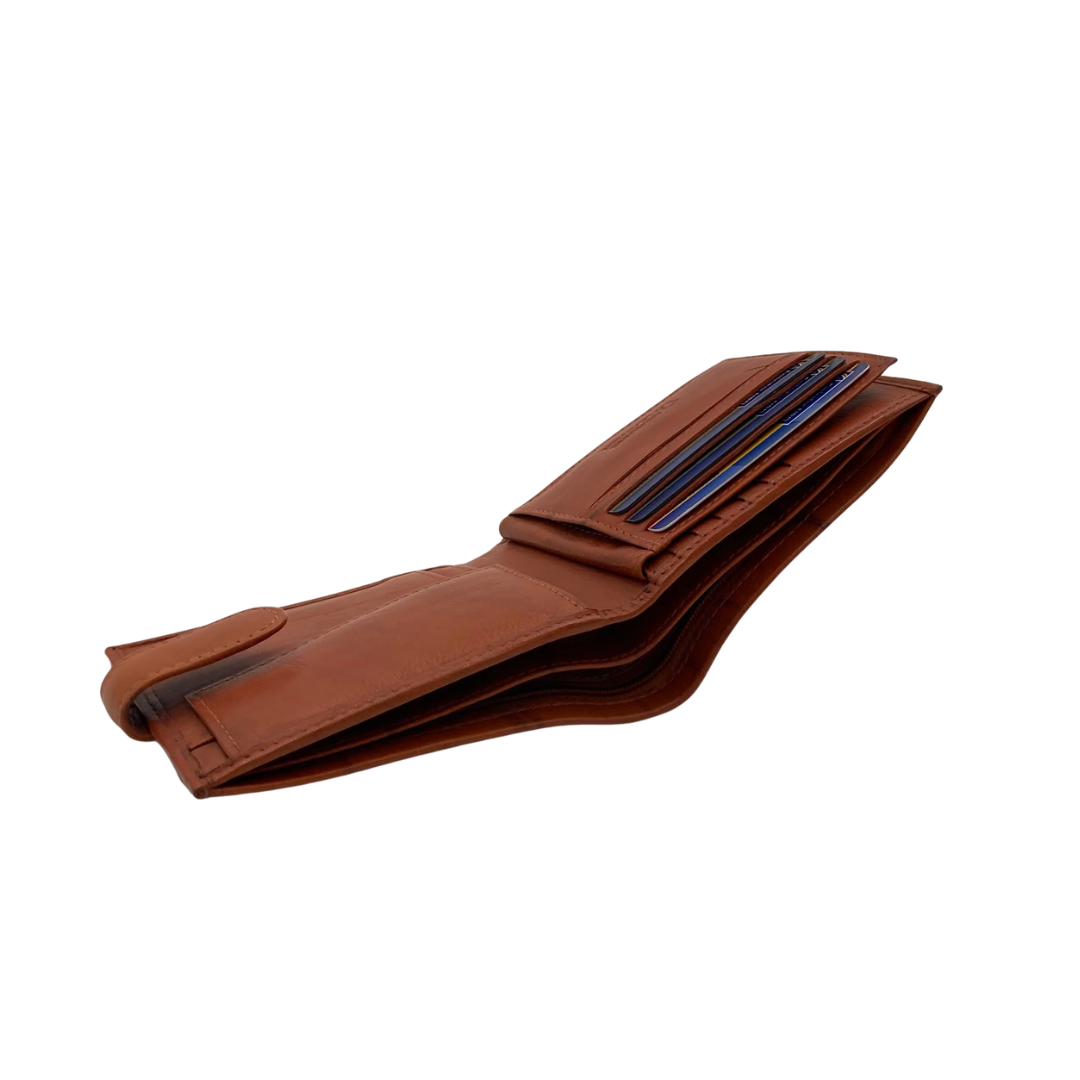 Mens Genuine Leather Mens wallet Leather Lined Bi fold Wallet For Men # 797FCL