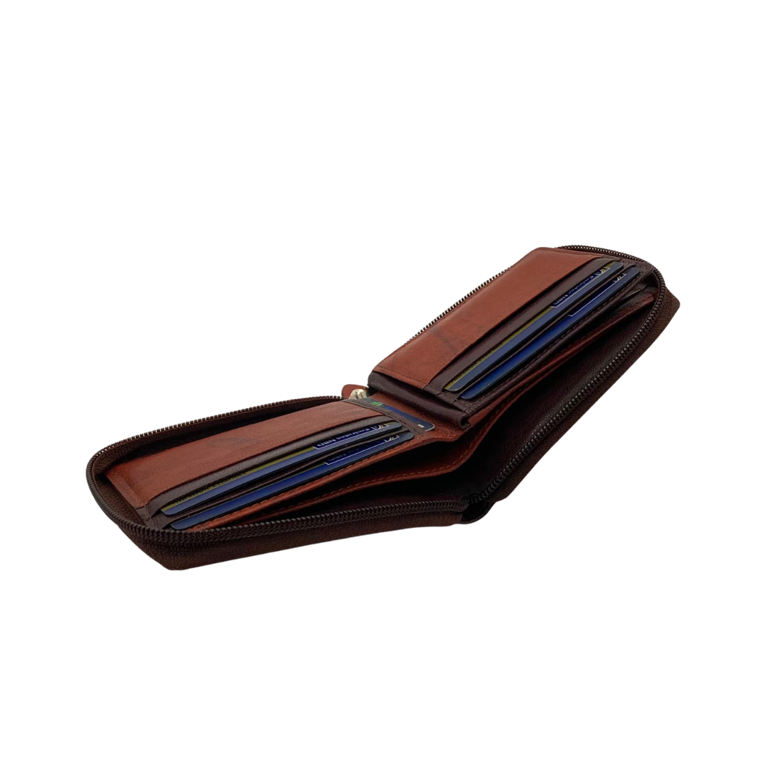 Fullzip leather mens Wallet #1074Z