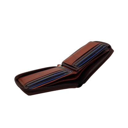 Fullzip leather mens Wallet #1074Z