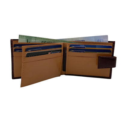 Classic Men's Waterproof Bifold Leather Wallet with Flip ID Window #1728L (D.L.)