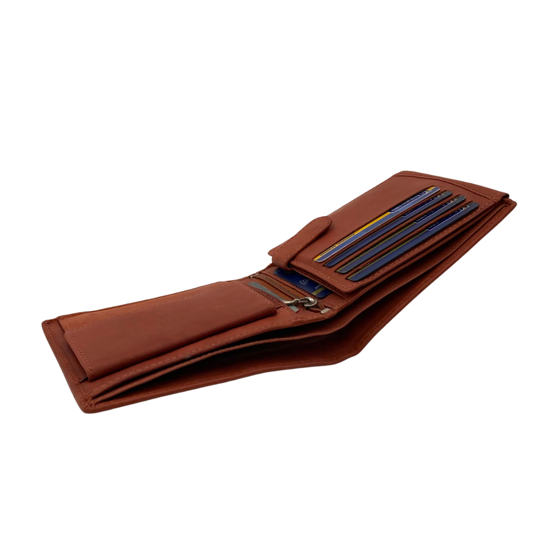 Mens Genuine Leather Mens wallet Leather Lined Bi fold Wallet For Men # 4021C