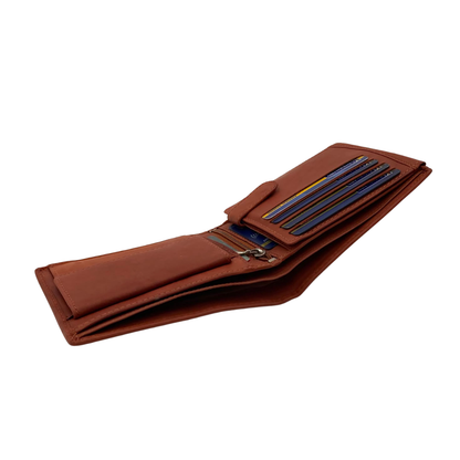 Mens Genuine Leather Mens wallet Leather Lined Bi fold Wallet For Men # 4021C