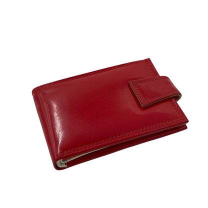 Men's Waterproof Bifold Leather Wallet with ID Window & Card Slots (White & Red Edition) #1020AL [PLAIN]