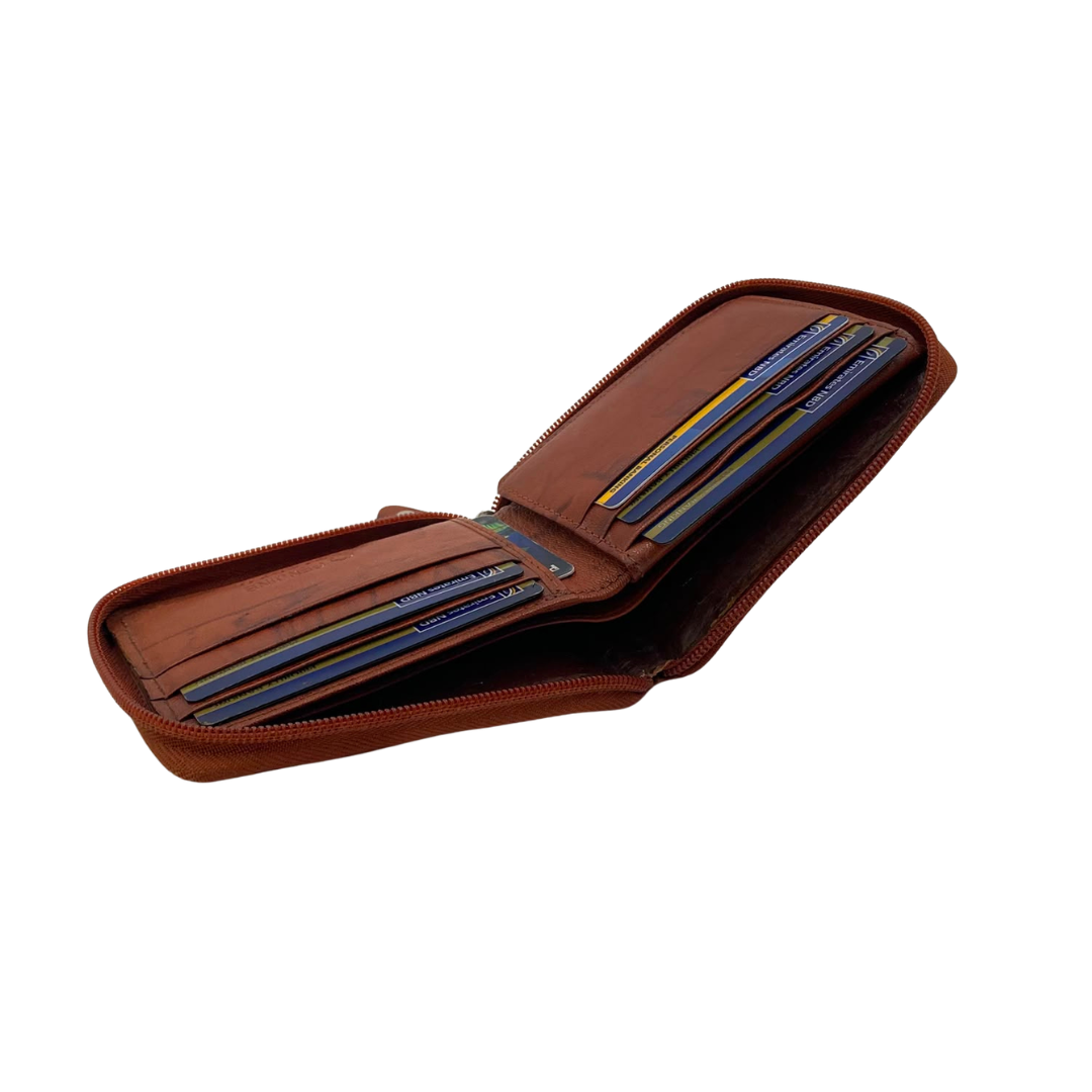 Fullzip leather mens Wallet #1541Z