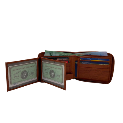 Fullzip leather mens Wallet #1426Z