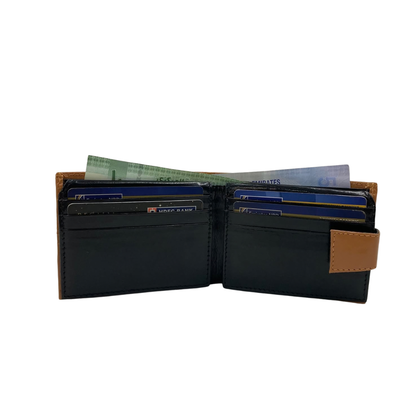 Classic Men's Waterproof Bifold Leather Wallet with Flip ID Window #1729 L (C.L.)