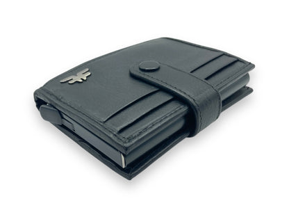 Smart Pop-Up Metallic Card Holder Bi-Fold Wallet in Leather # 4029C.Box