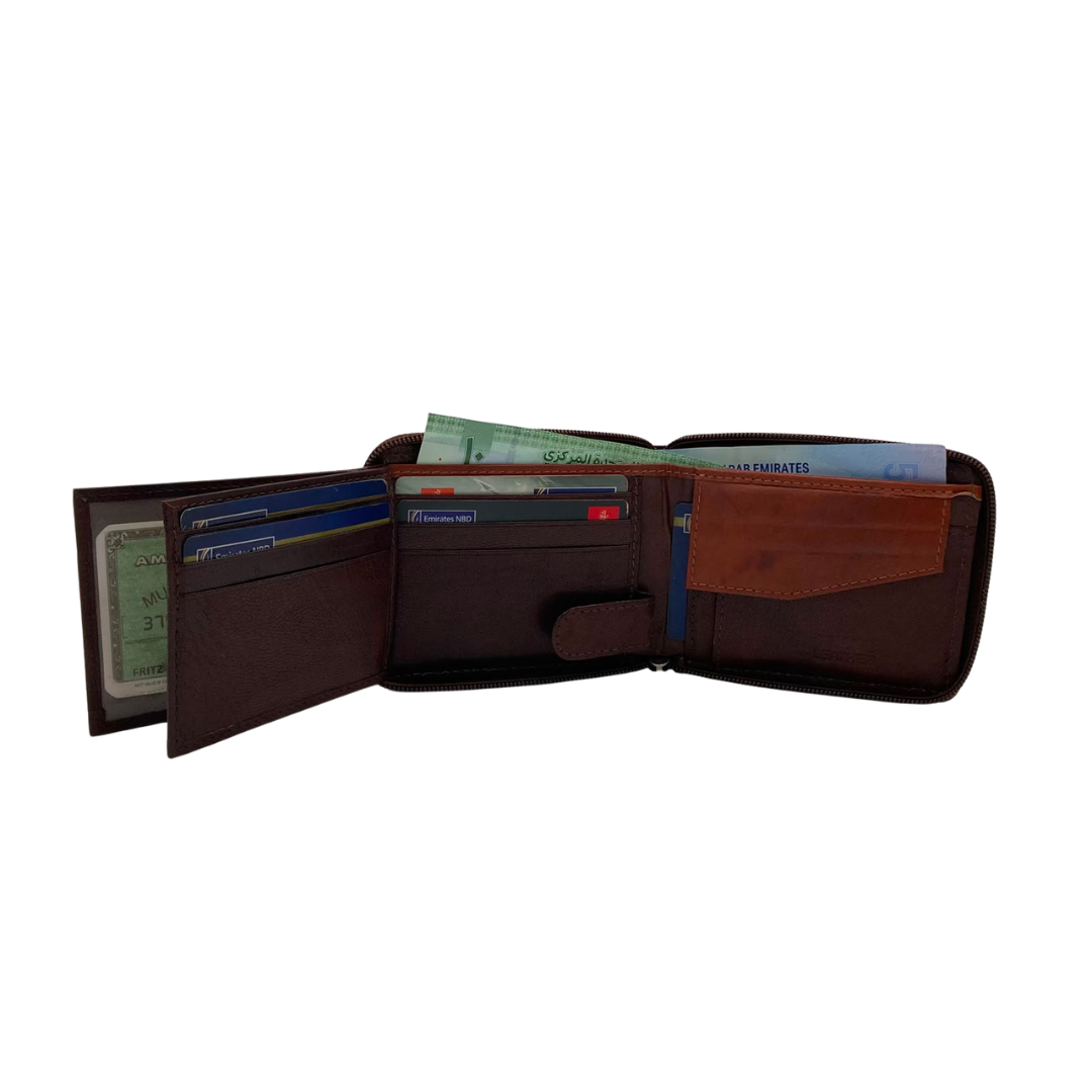 Fullzip leather mens Wallet #1426CZ