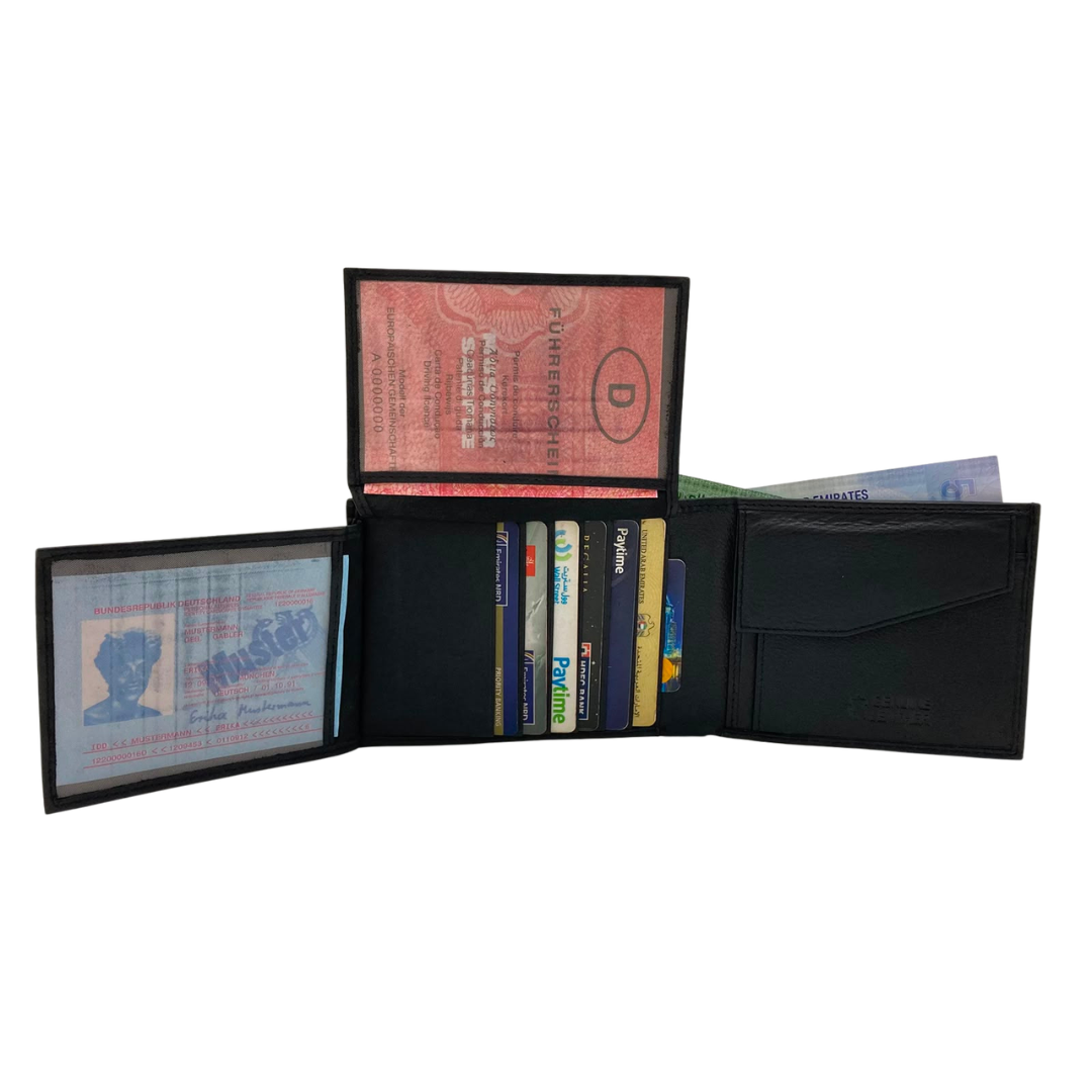 Antq, Smooth Leather Wallet With Inside Leather Lining # 1886C