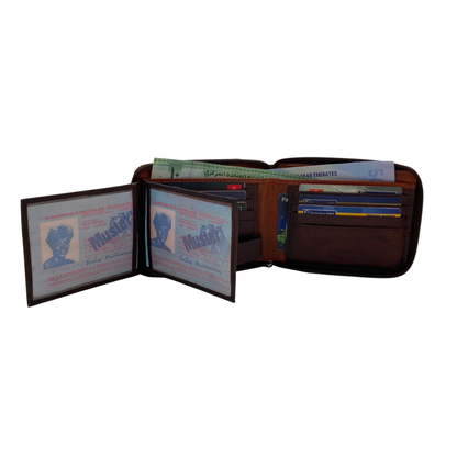 Fullzip leather mens Wallet #1013Z