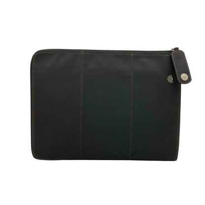 PU Leather ZIP FOLDER- BLK[FAUX LEATHER]