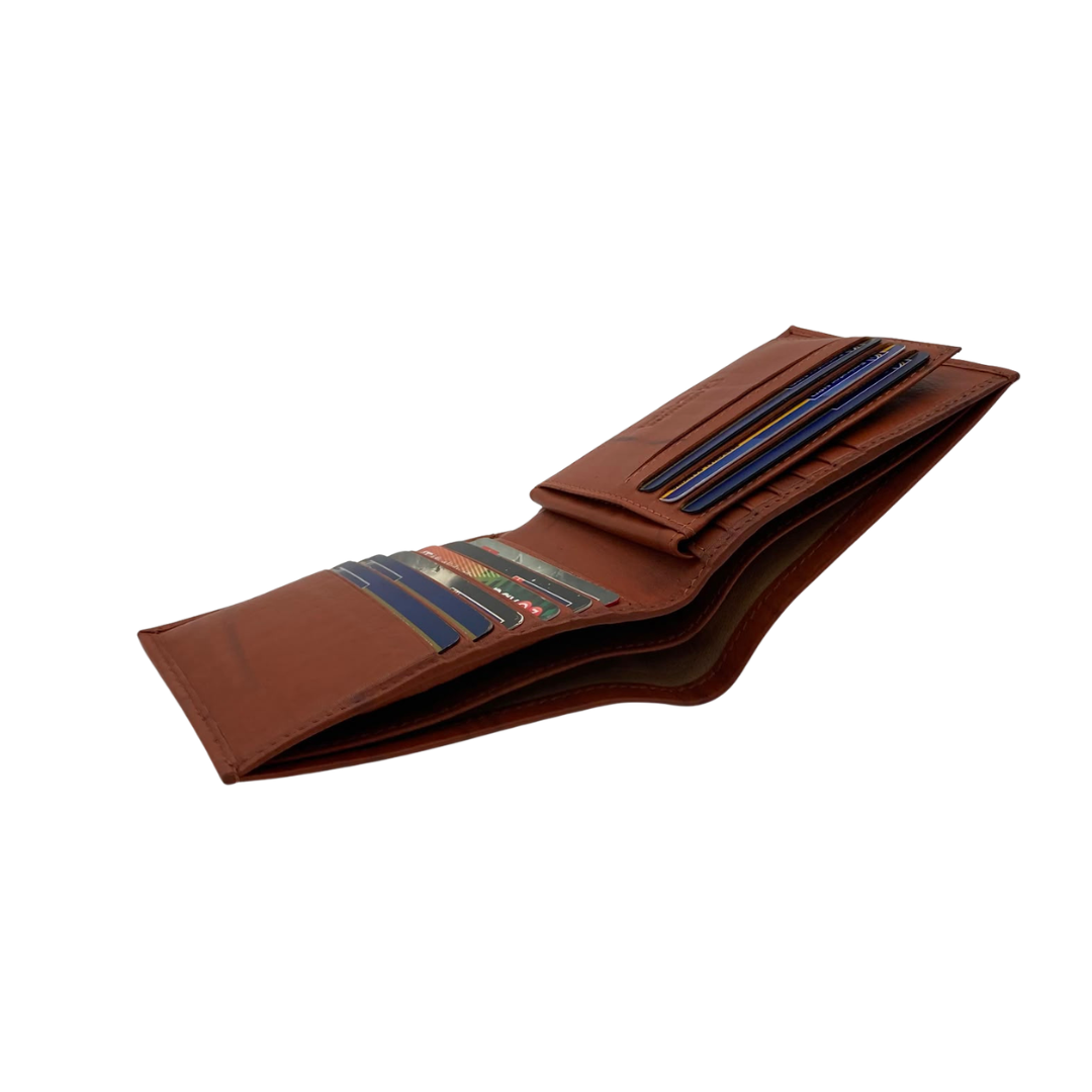 Mens Genuine Leather Mens wallet Leather Lined Bi fold Wallet For Men # 797A