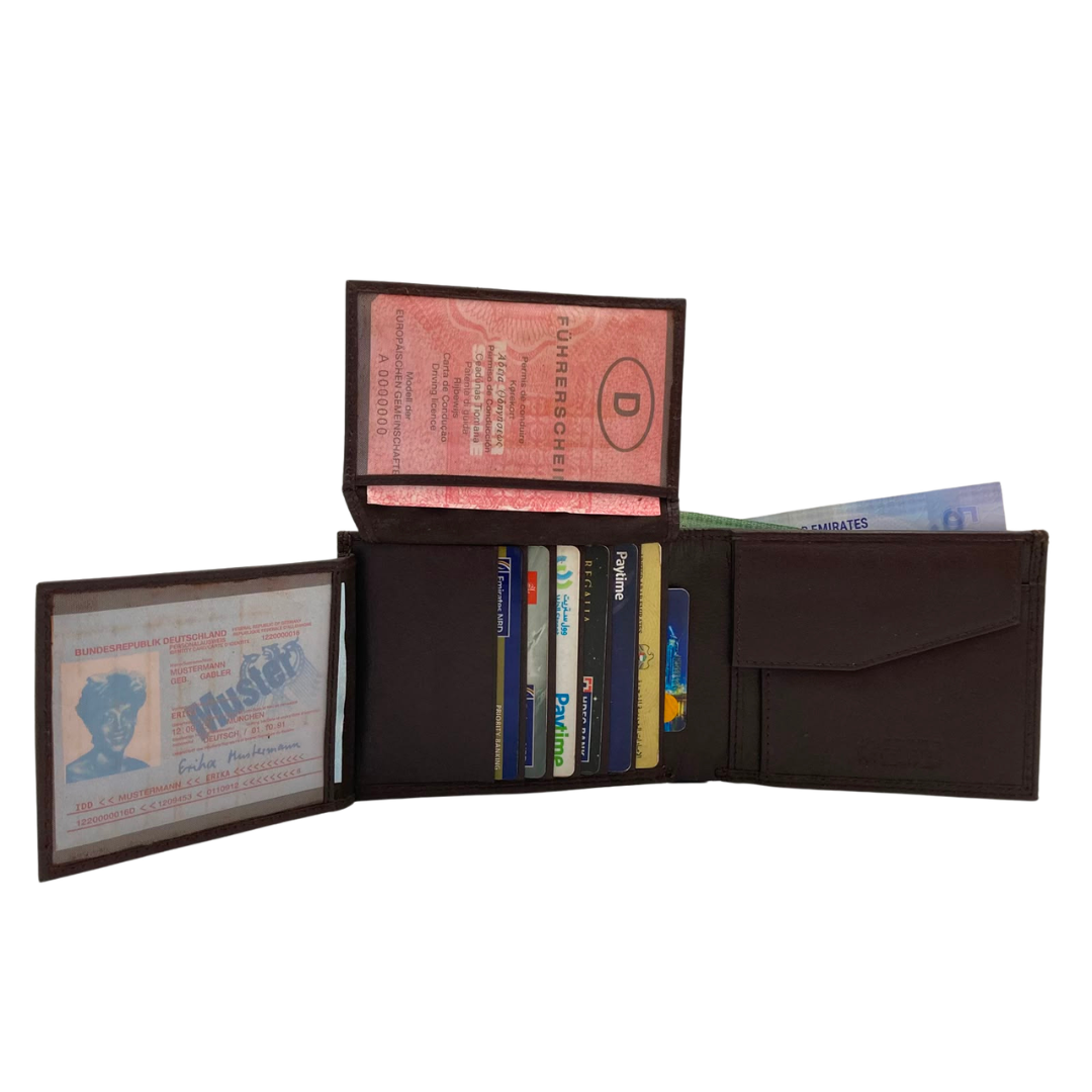 Antq, Smooth Leather Wallet With Inside Leather Lining # 1886C