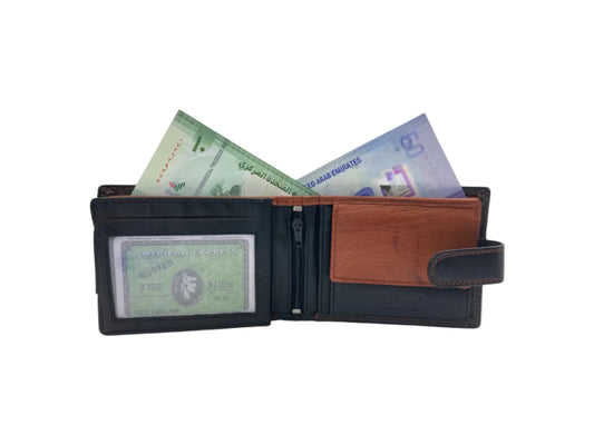Smooth Leather Card & Coin Billfold Wallet # 911C