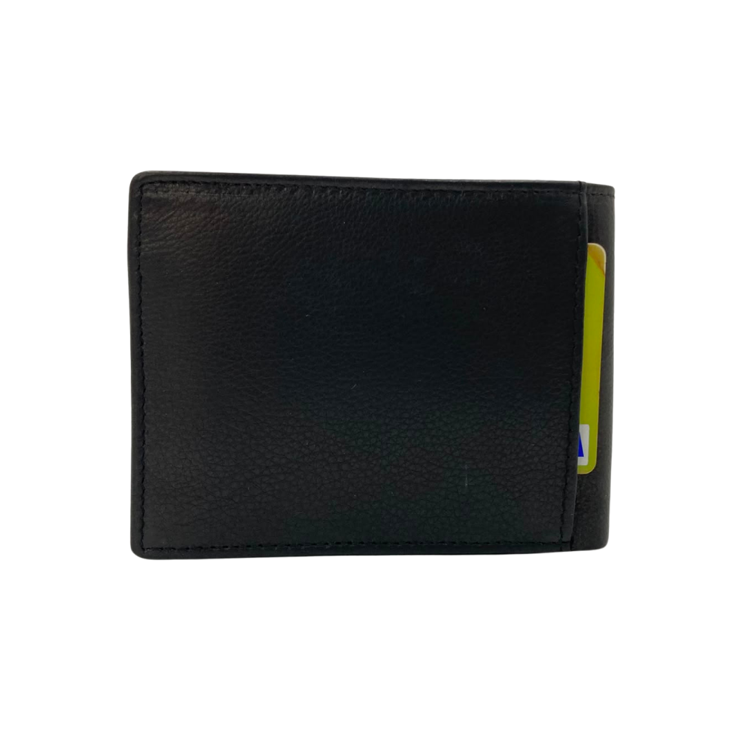 Mens Genuine Leather Mens wallet Leather Lined Bi fold Wallet For Men # 1250C