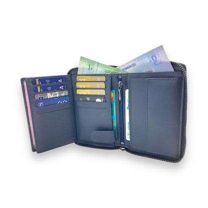 VIP Full Zip RFID Men's Wallet, Multiple Card Bifold Wallet With Coin # 618CZ