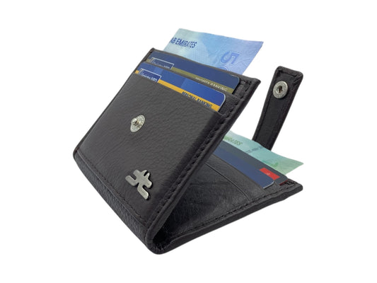 Card Case & Cash Wallet Compact Size 12 Card Space Plus Zip For Coins # 4029Z