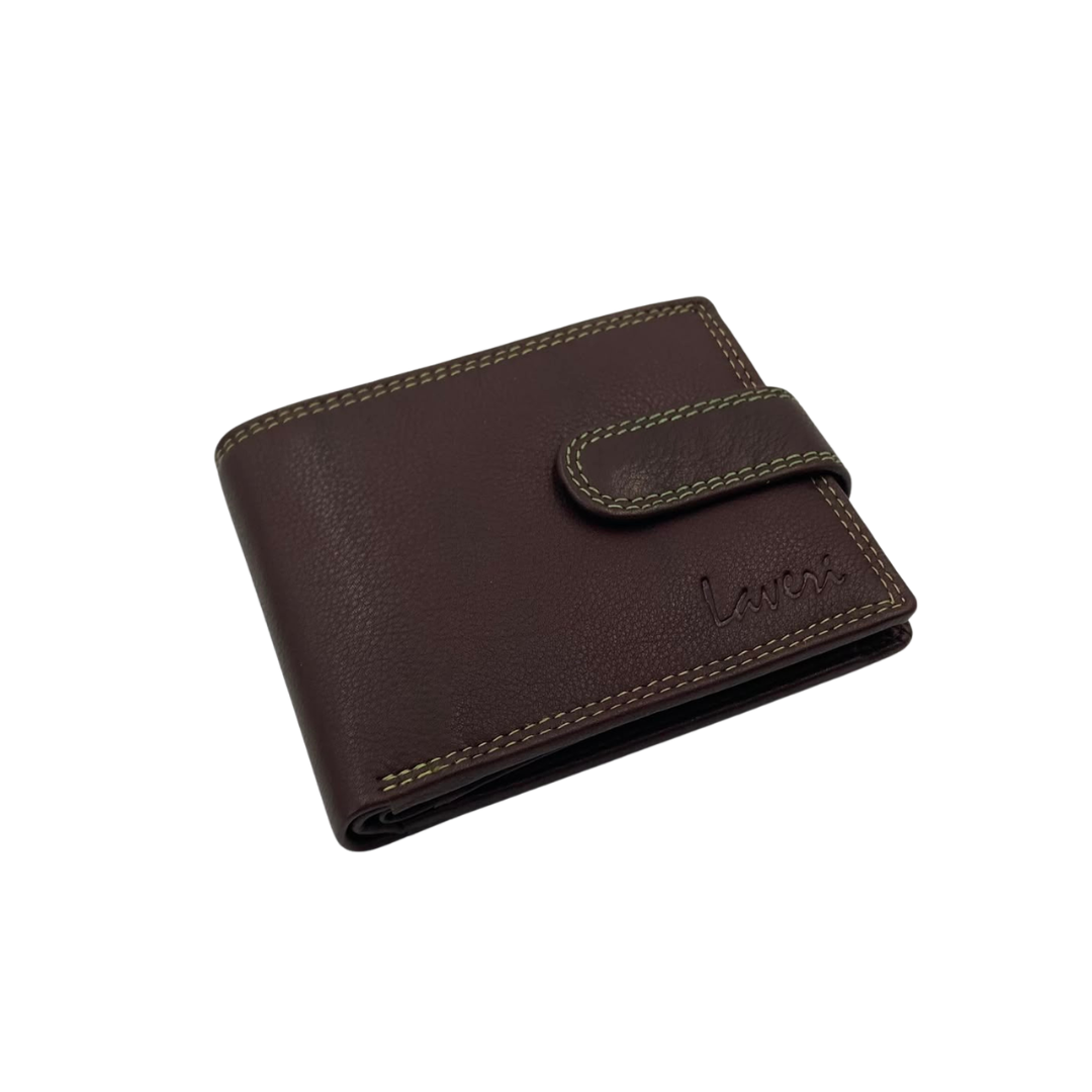 Mens Genuine Leather Mens wallet Leather Lined Bi fold Wallet For Men # 1350BL