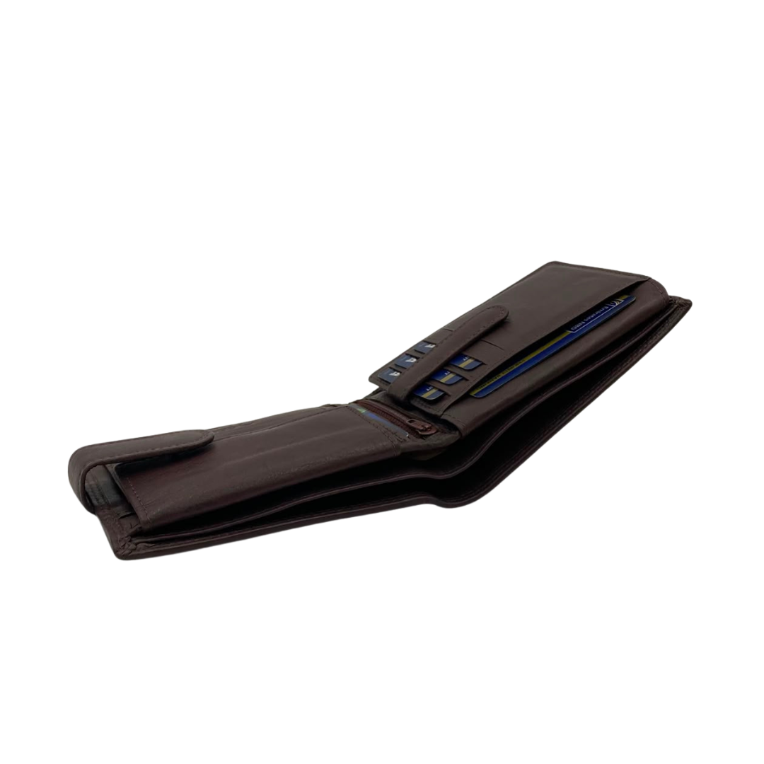 Antq, Smooth Leather Wallet With Inside Leather Lining  # 1510L