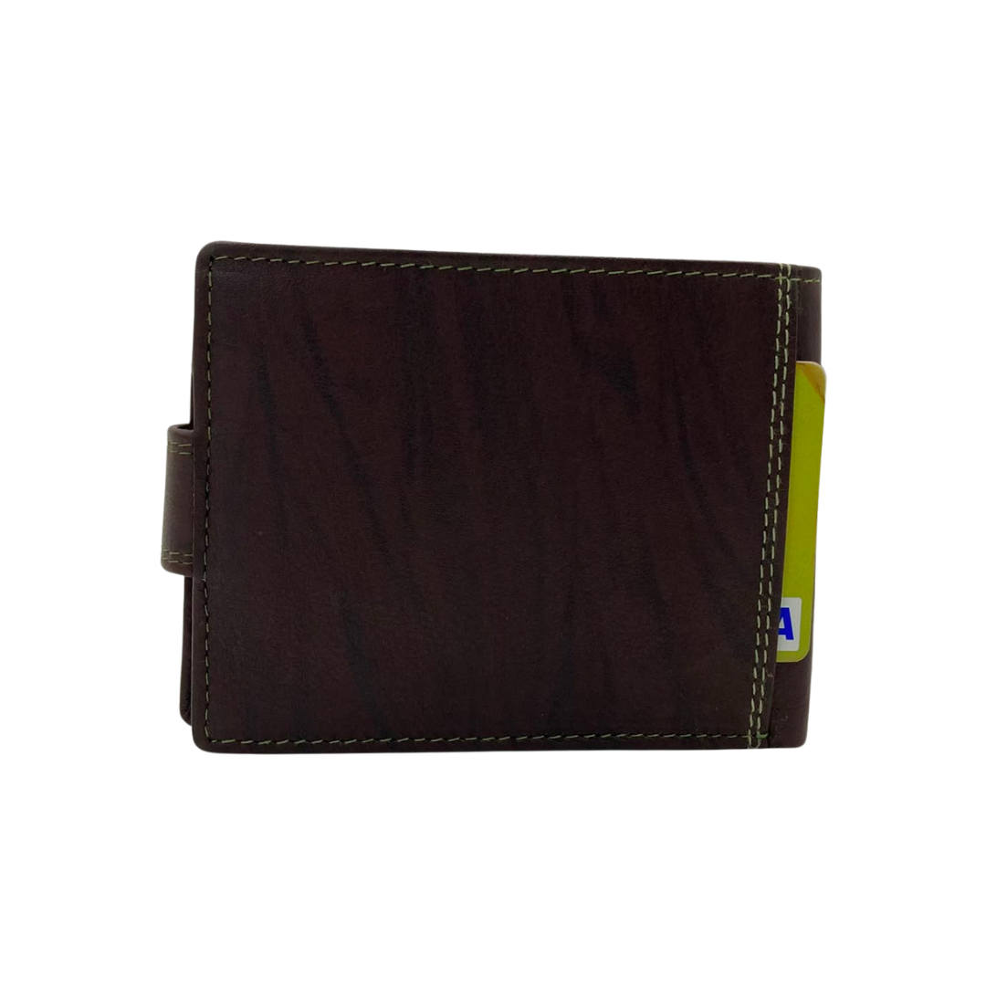 Mens Genuine Leather Mens wallet Leather Lined Bi fold Wallet For Men # 1250CL