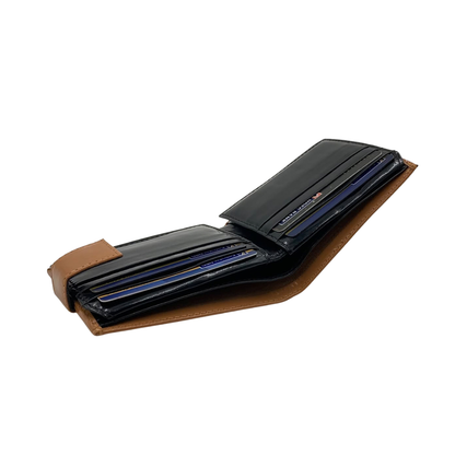 Classic Men's Waterproof Bifold Leather Wallet with Flip ID Window #1729 L