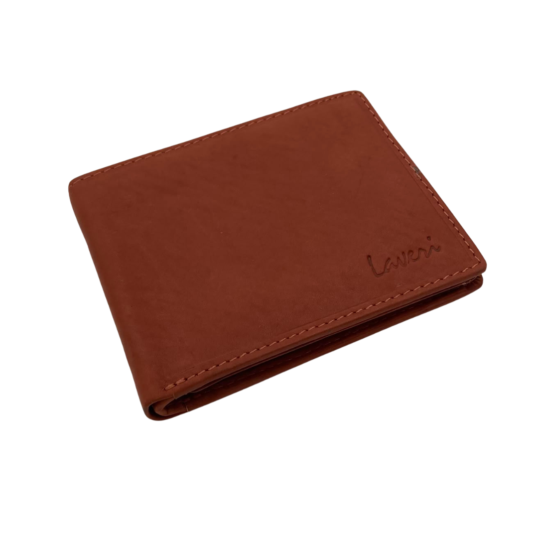 Mens Genuine Leather Mens wallet Leather Lined Bi fold Wallet For Men # 4021C