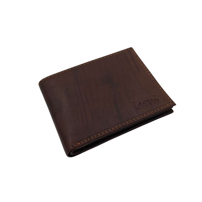 Mens Genuine Leather Mens wallet Leather Lined Bi fold Wallet For Men # 1981C