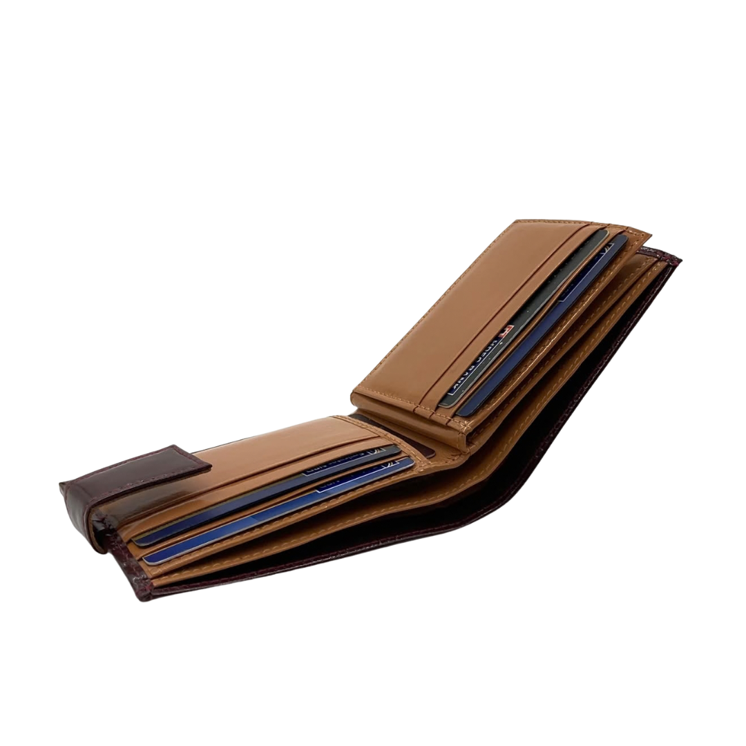 Classic Men's Waterproof Bifold Leather Wallet with Flip ID Window #1728L (C.L.)