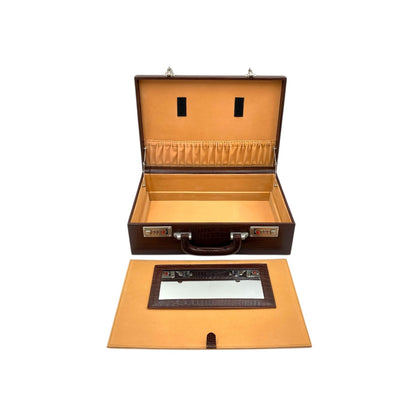 Leather Brief case Double Lock, Perfume box and Document Bag