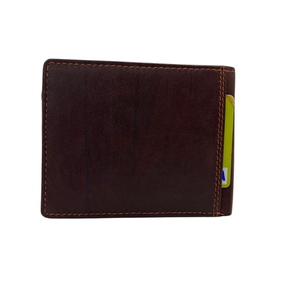 Mens Genuine Leather Mens wallet Leather Lined Bi fold Wallet For Men # 1250C