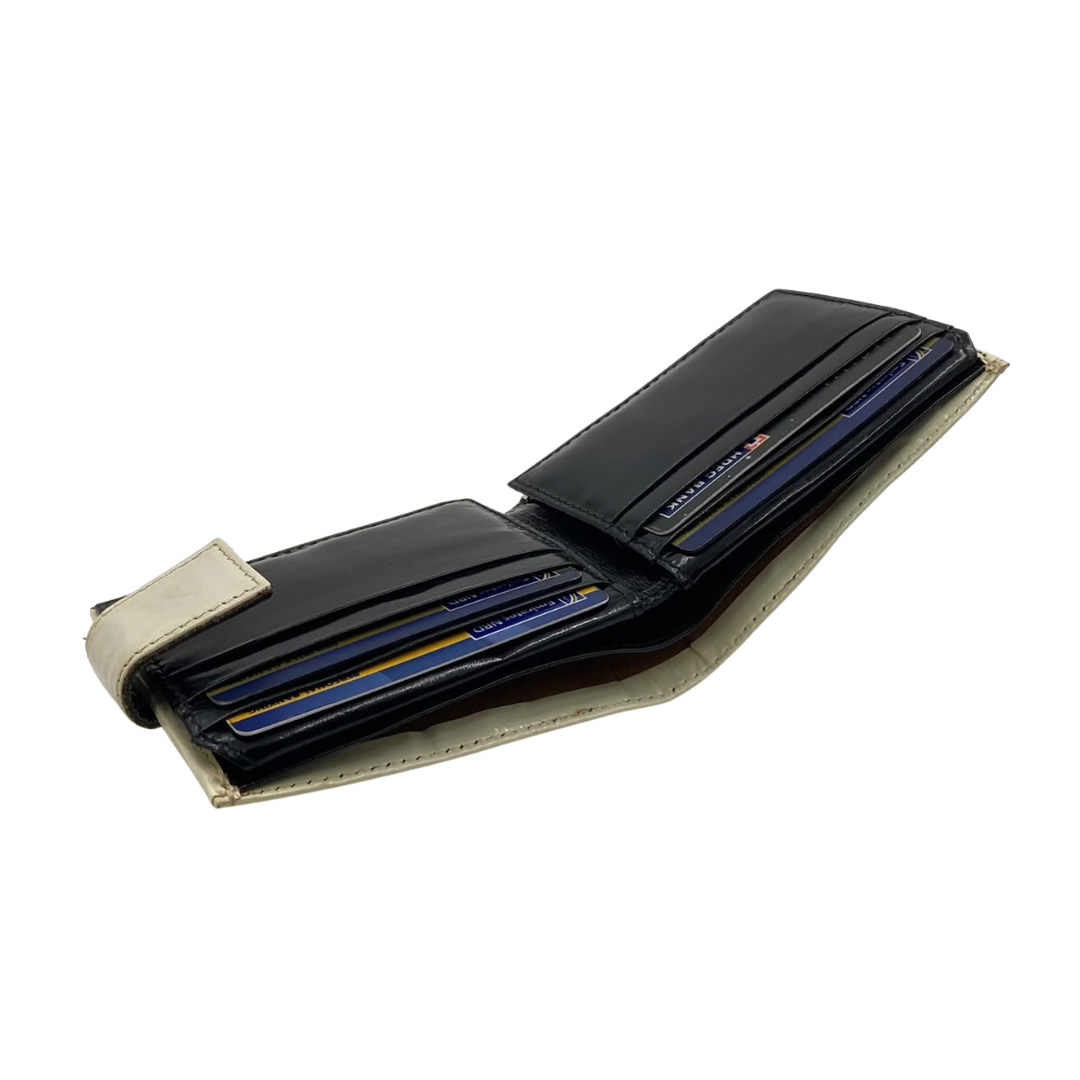 Classic Men's Waterproof Bifold Leather Wallet with Flip ID Window #1729 L