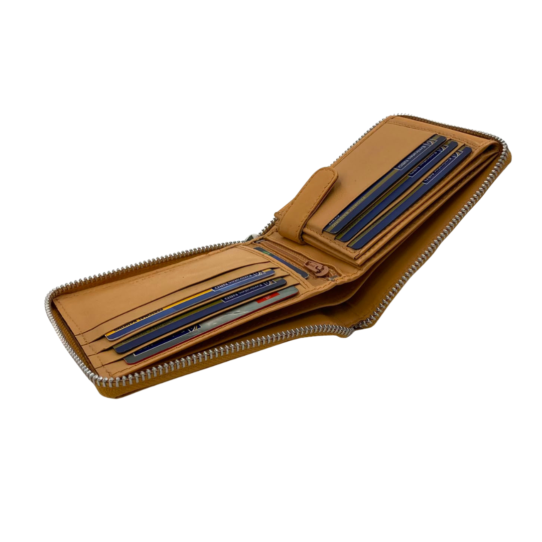 Fullzip leather mens Wallet #1013Z