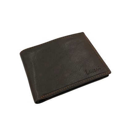 Mens Genuine Leather Mens wallet Leather Lined Bi fold Wallet For Men # 1357