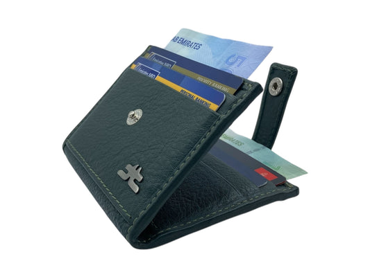 Card Case & Cash Wallet Compact Size 12 Card Space Plus Zip For Coins # 4029Z