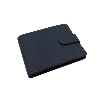 Mens Genuine Leather Mens wallet Leather Lined Bi fold Wallet For Men # 1357L